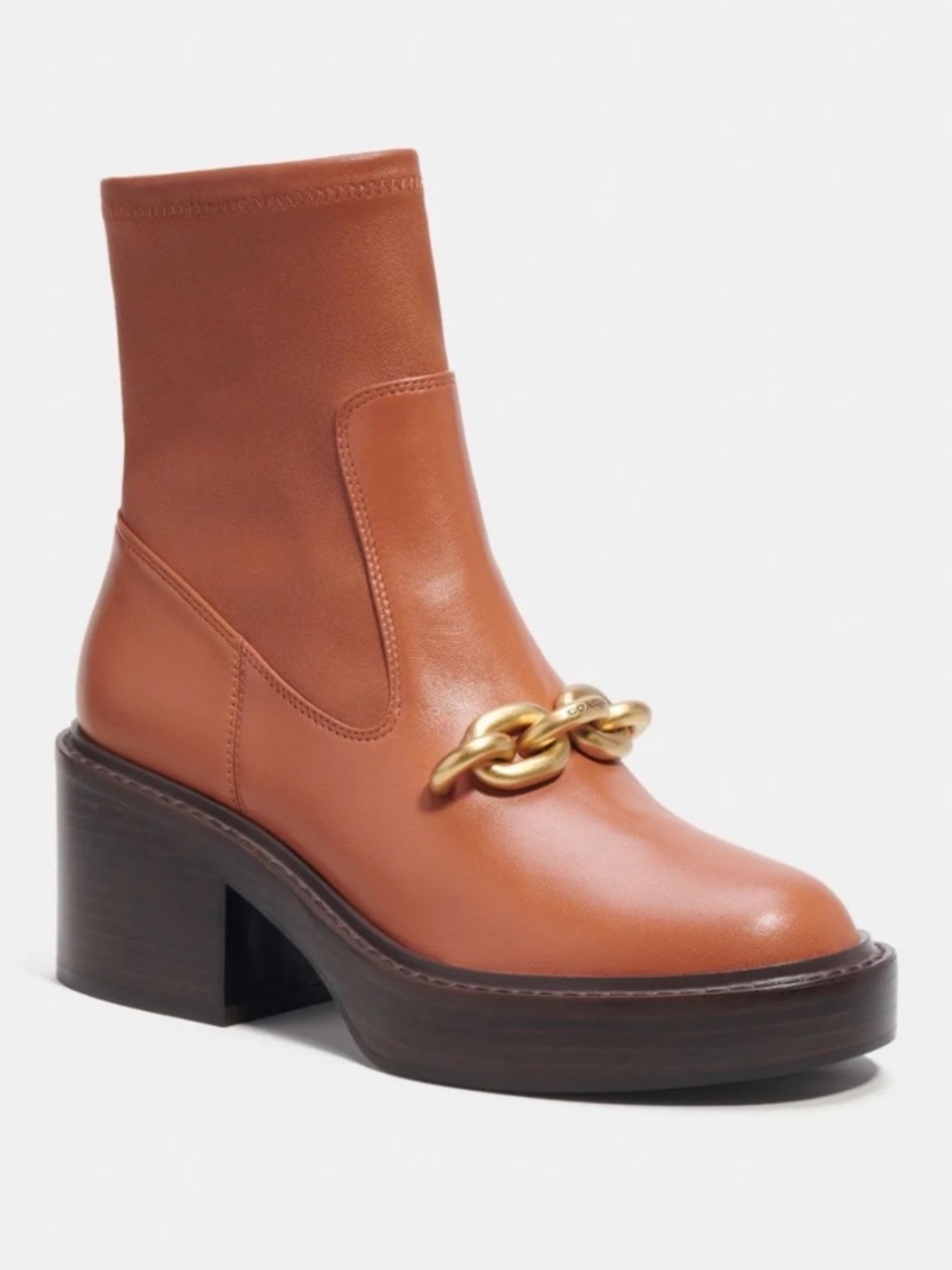 New COACH Women's Kenna Pull On High Heel Burnished Boots